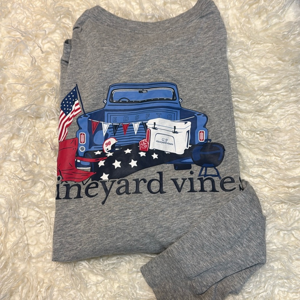 Men’s Vineyard Vines Tailgate/Football Season Long Sleeve Tee Shirt